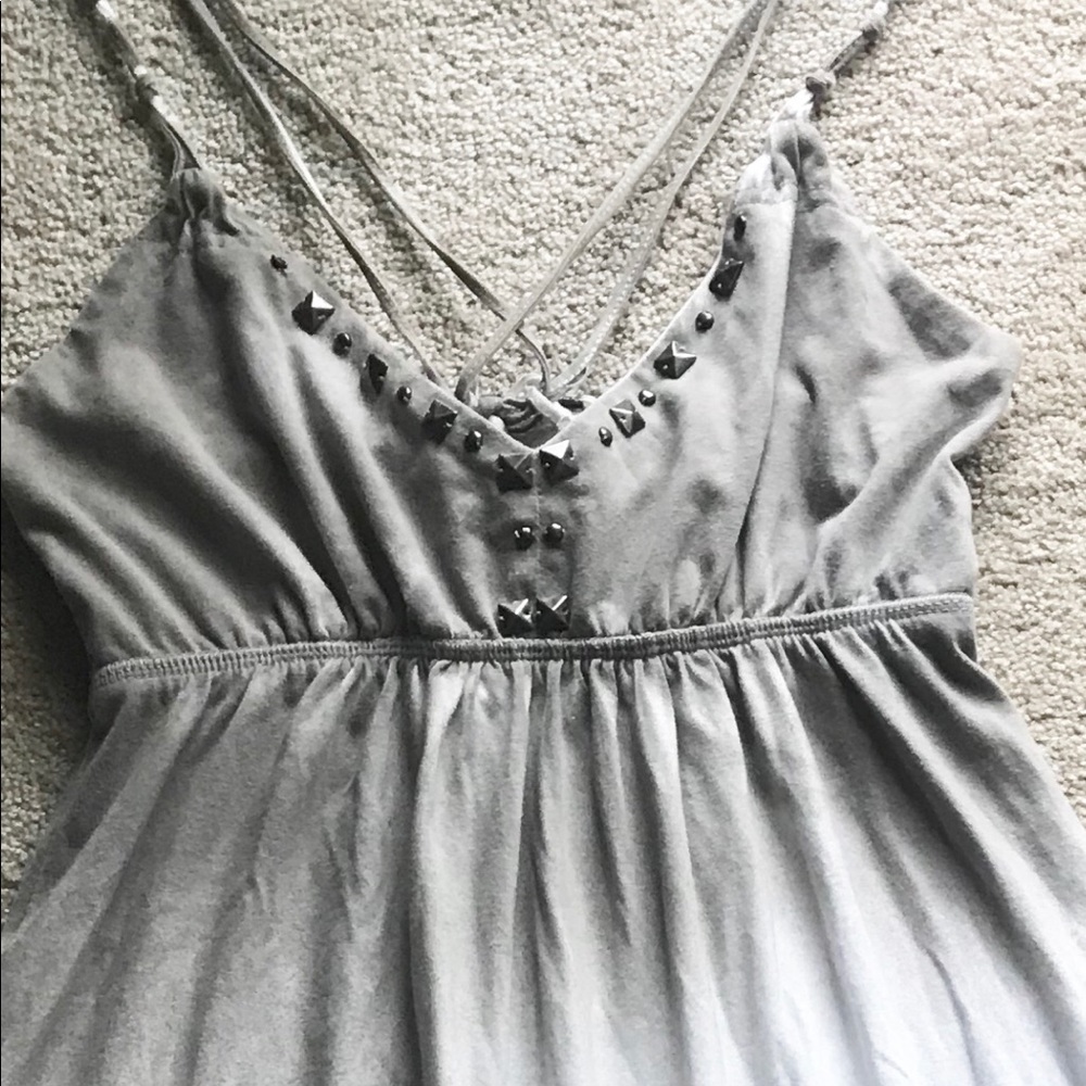 Grayish White Tie-Dye Summer Dress - Picture 3 of 3
